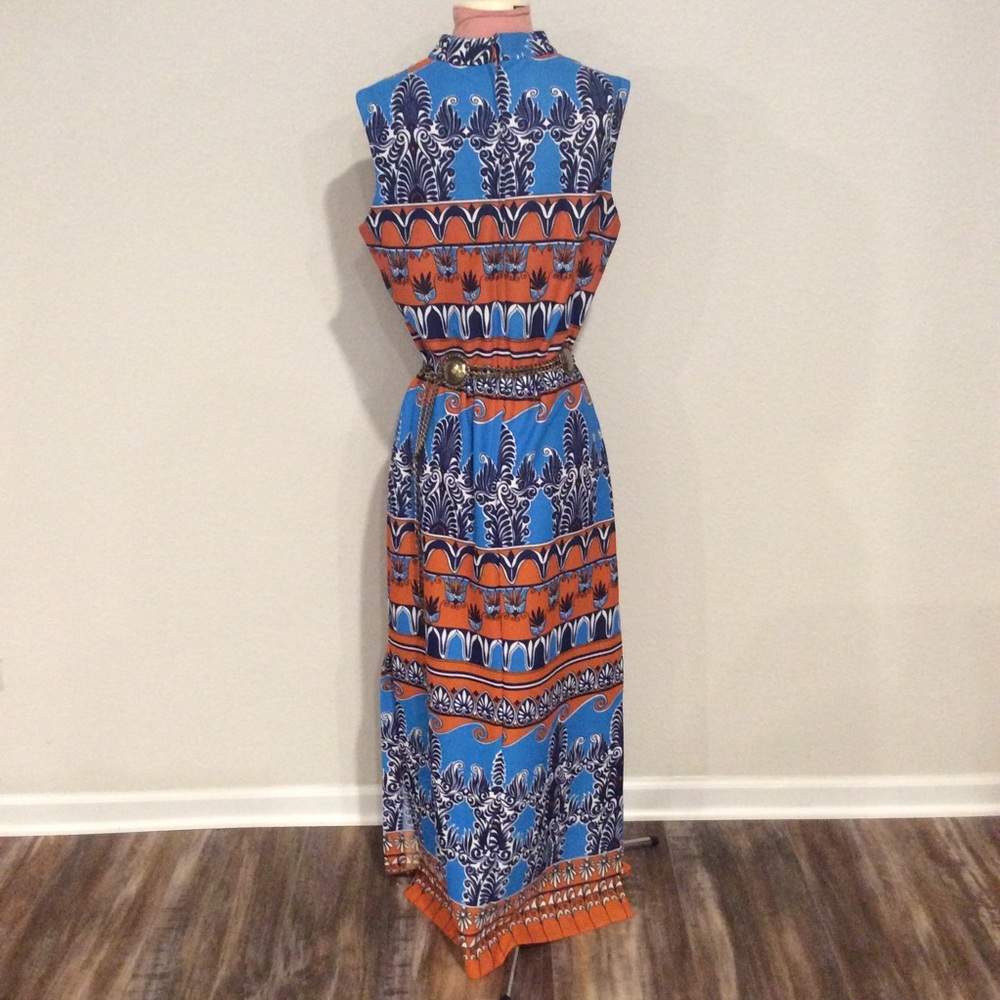SOLD 70s Best Print goddess Column maxi dress - Picture 6 of 9